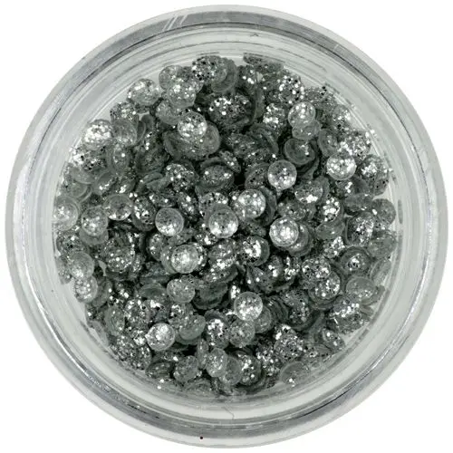 3D kagyló - ezüst, csillám