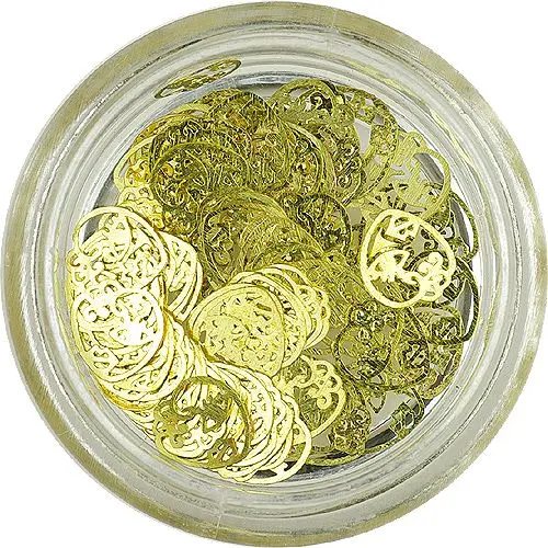 Fém körömdísz - szívecske arcok