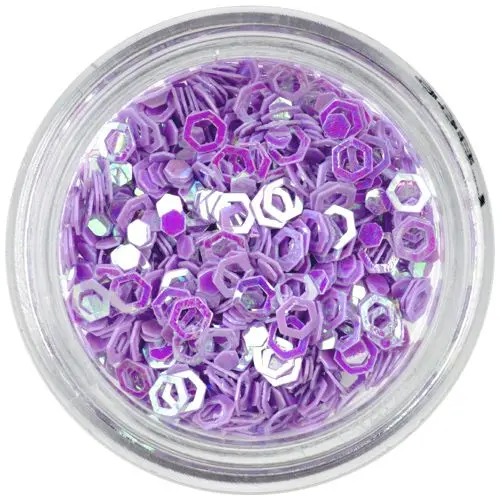 Flitter - ívelt hatszögek, halványlila