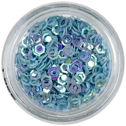 Flitterek - ívelt hatszögek, világoskék