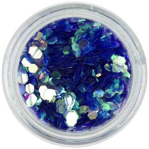 Türkiz nail art hatszög - aquaelements