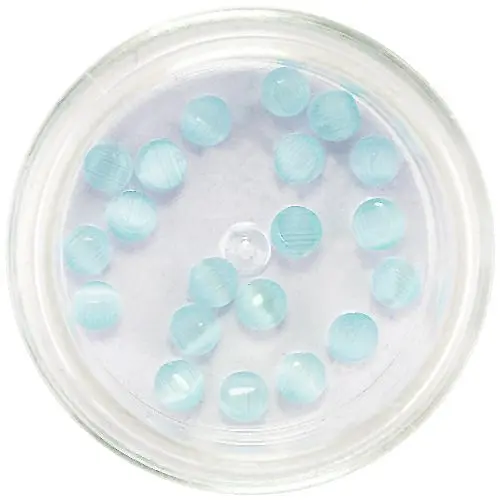 Nail art díszek 3mm - gömbölyű kövecskék, türkiz/strasszkő
