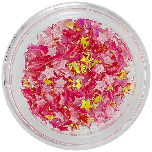 Piros opál körömdíszek - textil csillagok