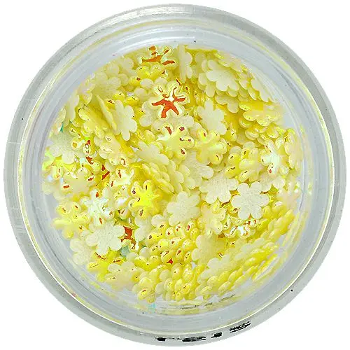 3D virágocskák – sárga gyöngyházfényes