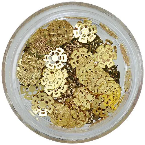 Fém körömdísz - szögletes virágok