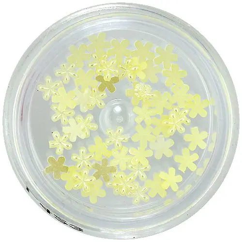 Világossárga gyöngyházas virágocskák