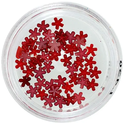 Piros gyöngyházas virágocskák