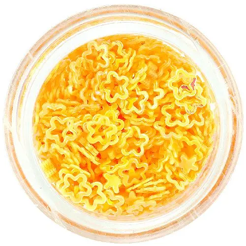 Díszítő konfetti - élénksárga virágok, ívek