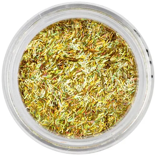 Szálak, hologramm - nail art dísz, mélyarany