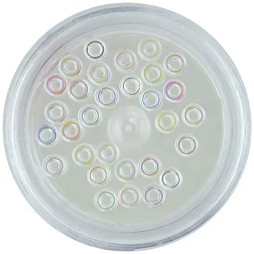 Körömdísz - gyöngyházas fehér karika