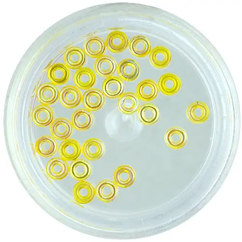 Körömdíszek - sárga karikák