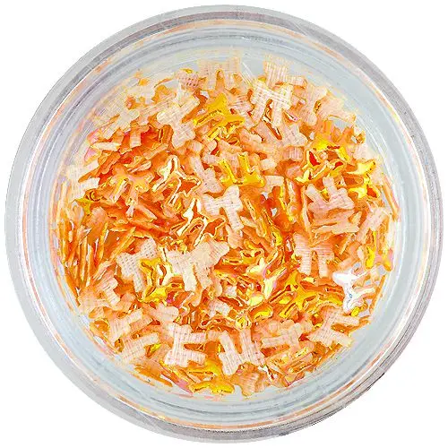 Körömdíszek - narancssárga 3D masnik