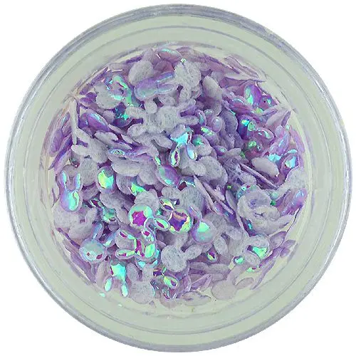 Körömdísz - lila textil nyuszi