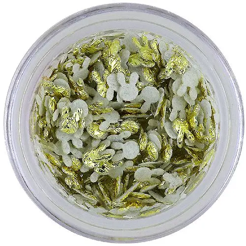 Körömdísz - aranyszínű textil nyuszi