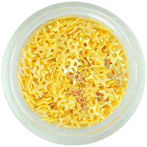 Körömdíszítő csillagocska lyukkal - sárga