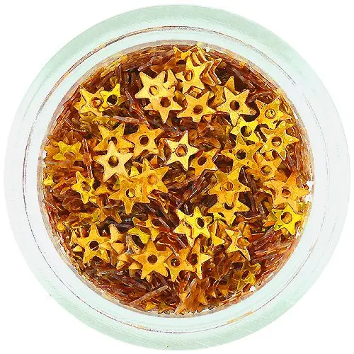 Csillagocskák lyukkal – aranyszínű, hologrammos