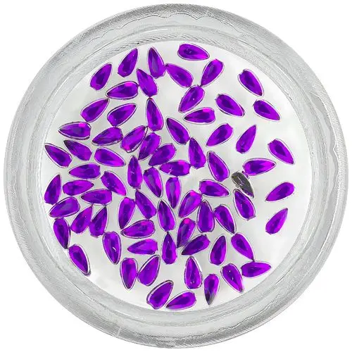 Sötétlila körömdíszek - könnycsepp kövecskék
