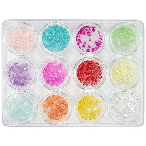 Hajlított könnycseppek - körömdíszítő készlet, 12db