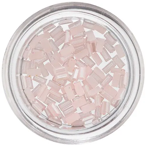 Téglalap alakú gyöngyházfényes díszek – finom rózsaszín