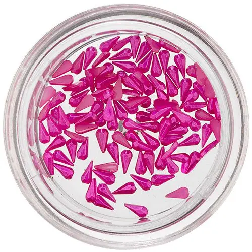 Gyöngyházas könnycseppek körmökre – egyenes, ciklámen színű