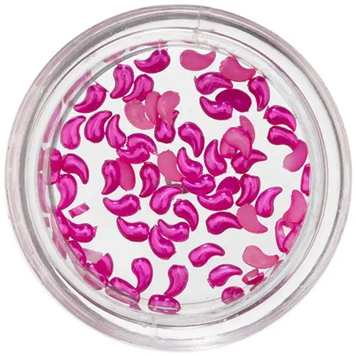Gyöngyházas könnycseppek körmökre – lekerekített, ciklámen színű
