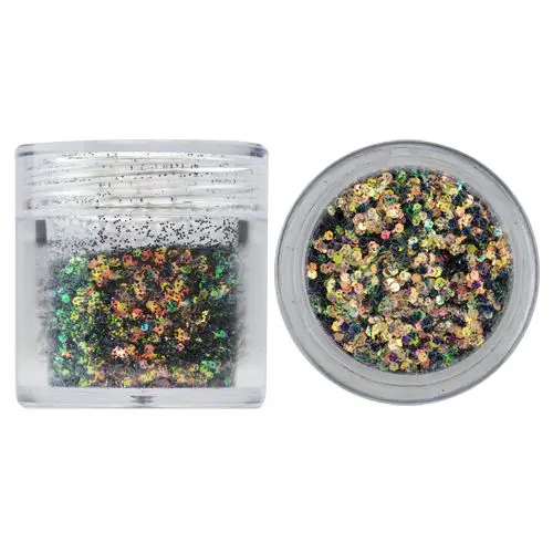 Hatszög csillámporban, 1mm - sötétzöld, 10g