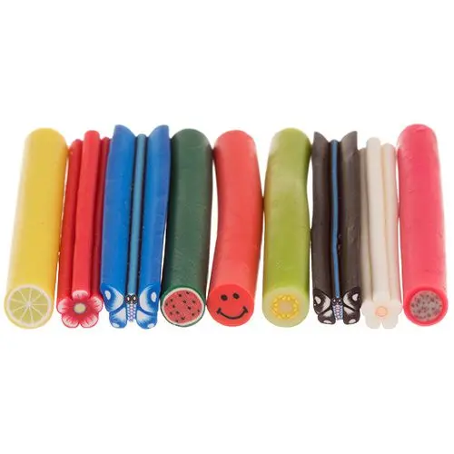 Díszítő Fimo Nail Art rudak, 9db - mix