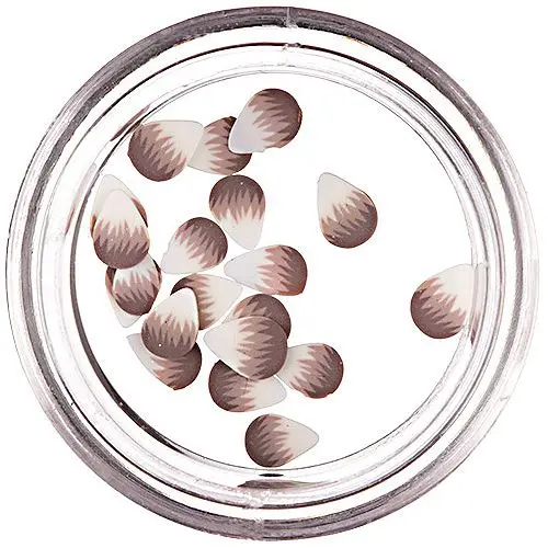 Fimo Nail Art, barnás-fehér cseppek - szeletek