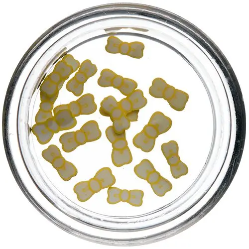 Fimo körömdíszek - masliszeletek, sárgás-fehér