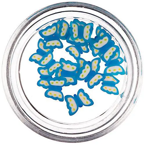 Fimo gyurmalepkék - türkiz fehérrel, szeletek